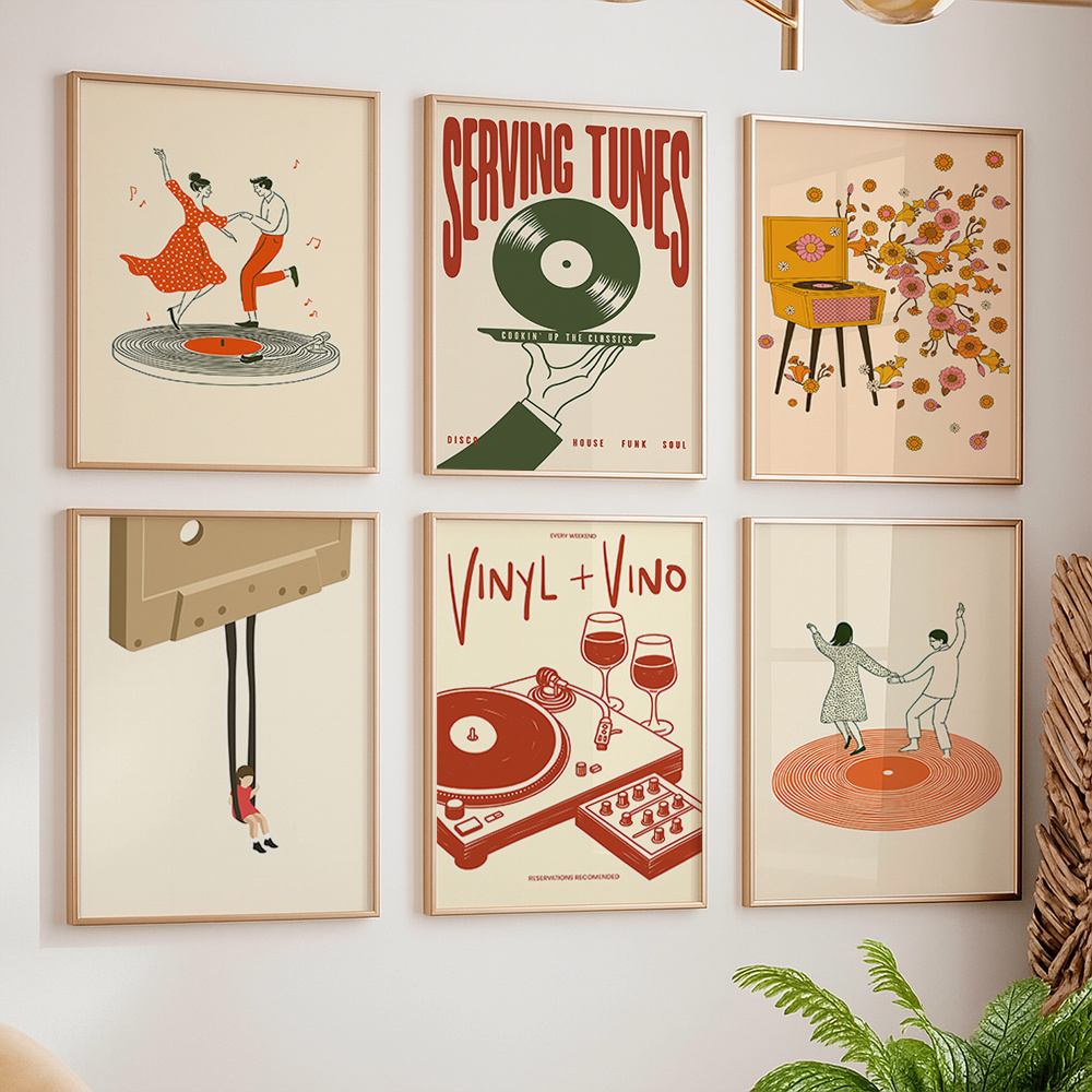 Office Furniture Home - 1 unidade Pôster de Música Vintage