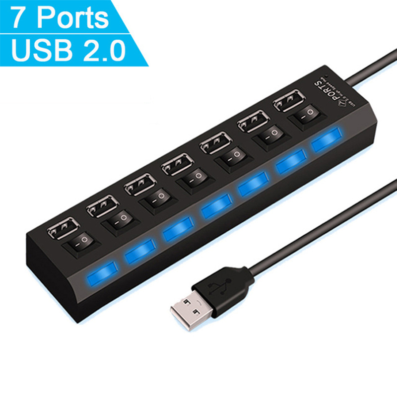 Hub USB 2.0 de 7 portas para l - Office Supply Cart avaliação e preço